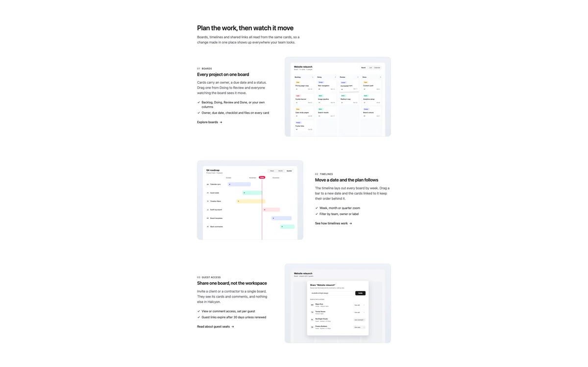 Alternating feature sections preview