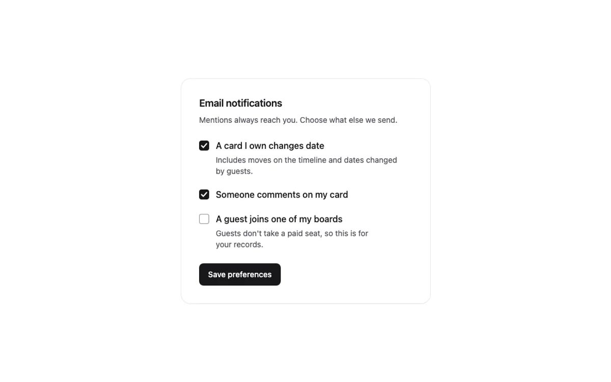 Checkbox preview