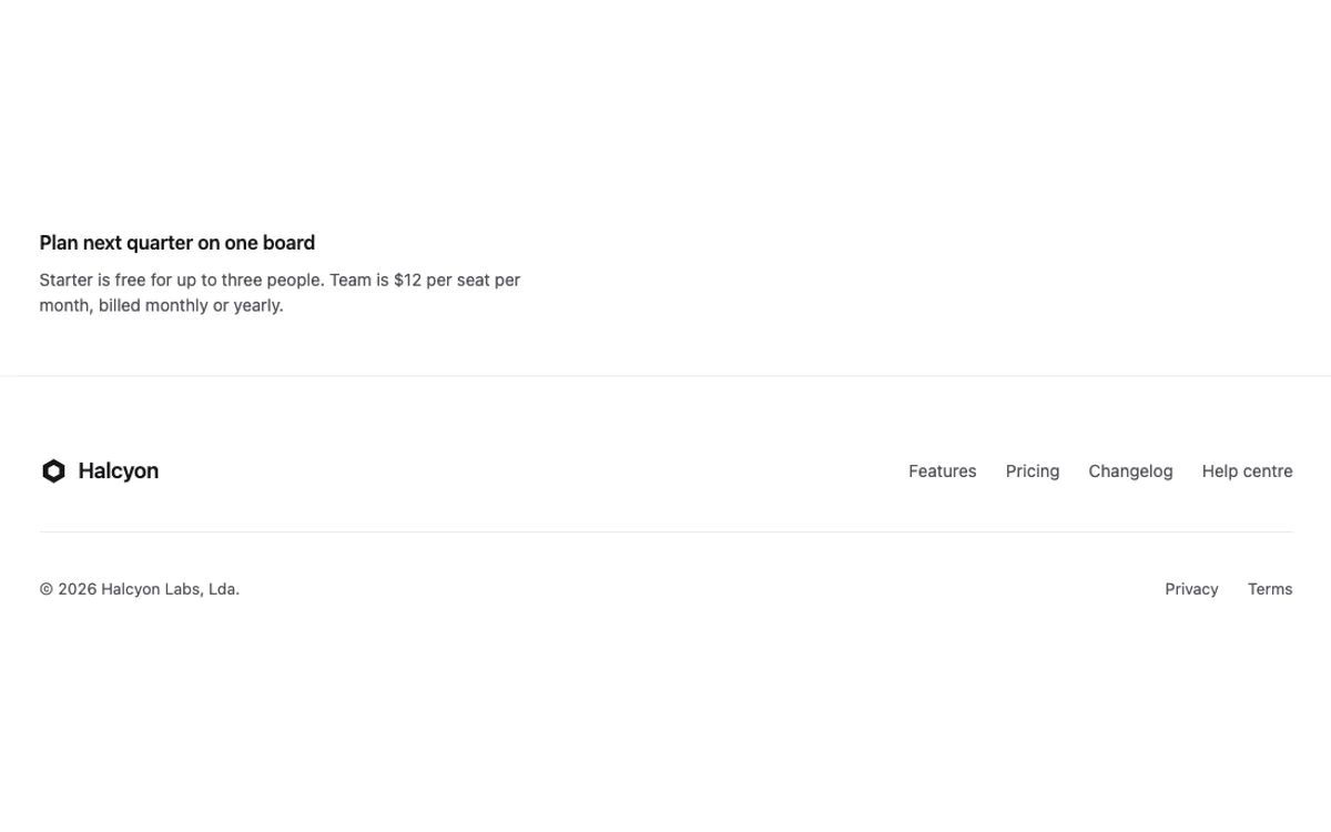 Minimal footer preview