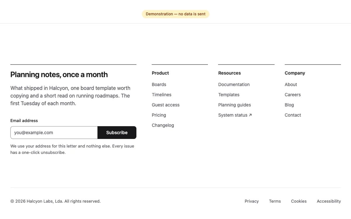 Newsletter footer preview