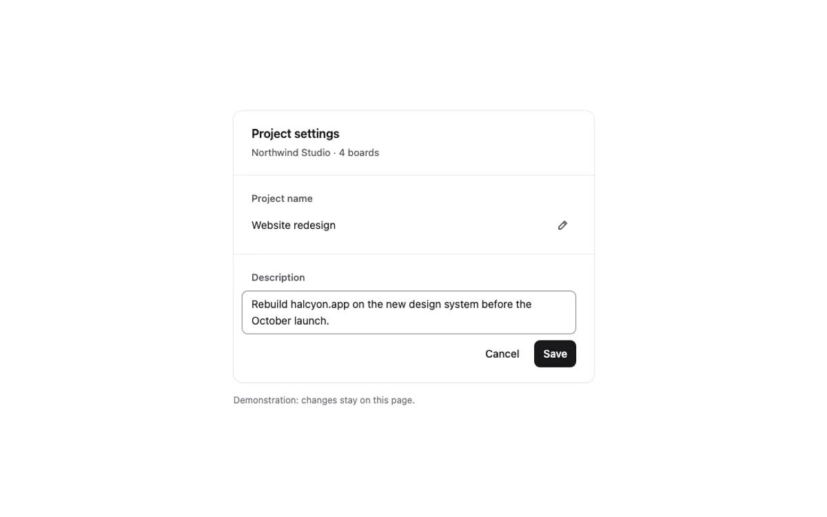 Inline editable text preview